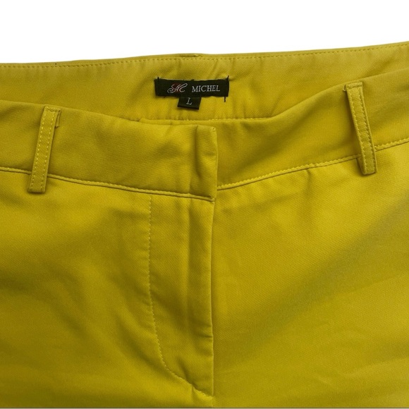 Vibrant Yellow High Waist Shorts with Stretch Fabric - Picture 4 of 5
